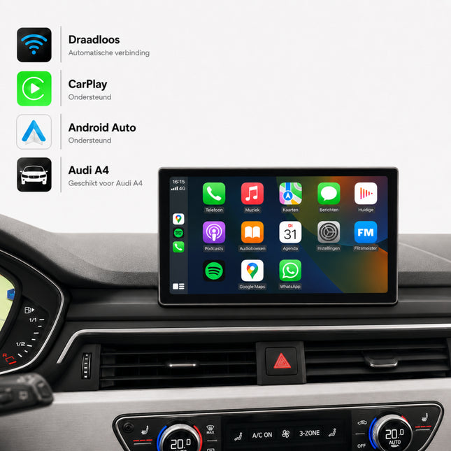 Audi A4, Audi S4 en Audi RS4 | 2016 t/m 2019 | CarPlay & Android Auto Box | MIB