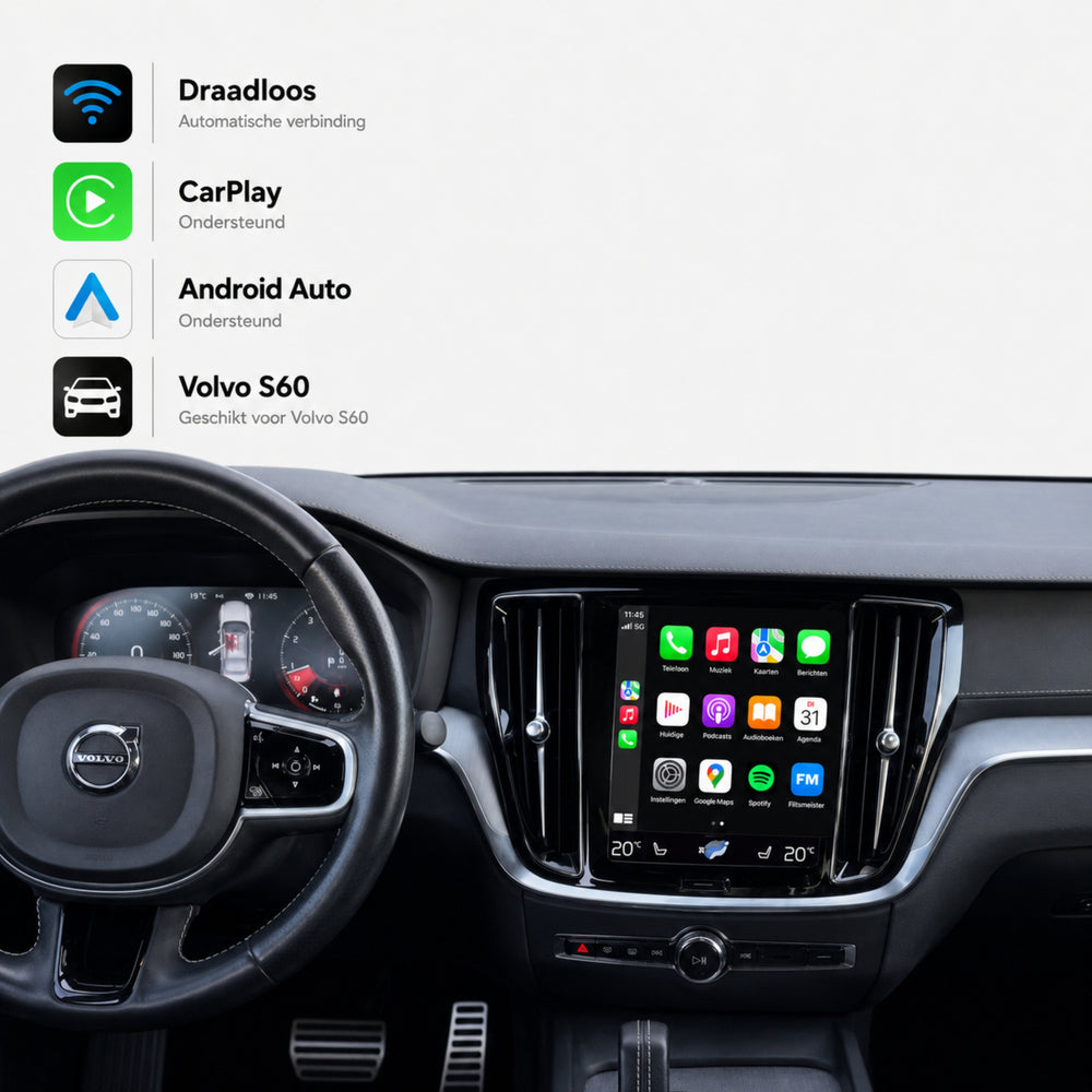 Volvo S60 | 2018 t/m 2021 | CarPlay & Android Auto Box | Sensus Navigation