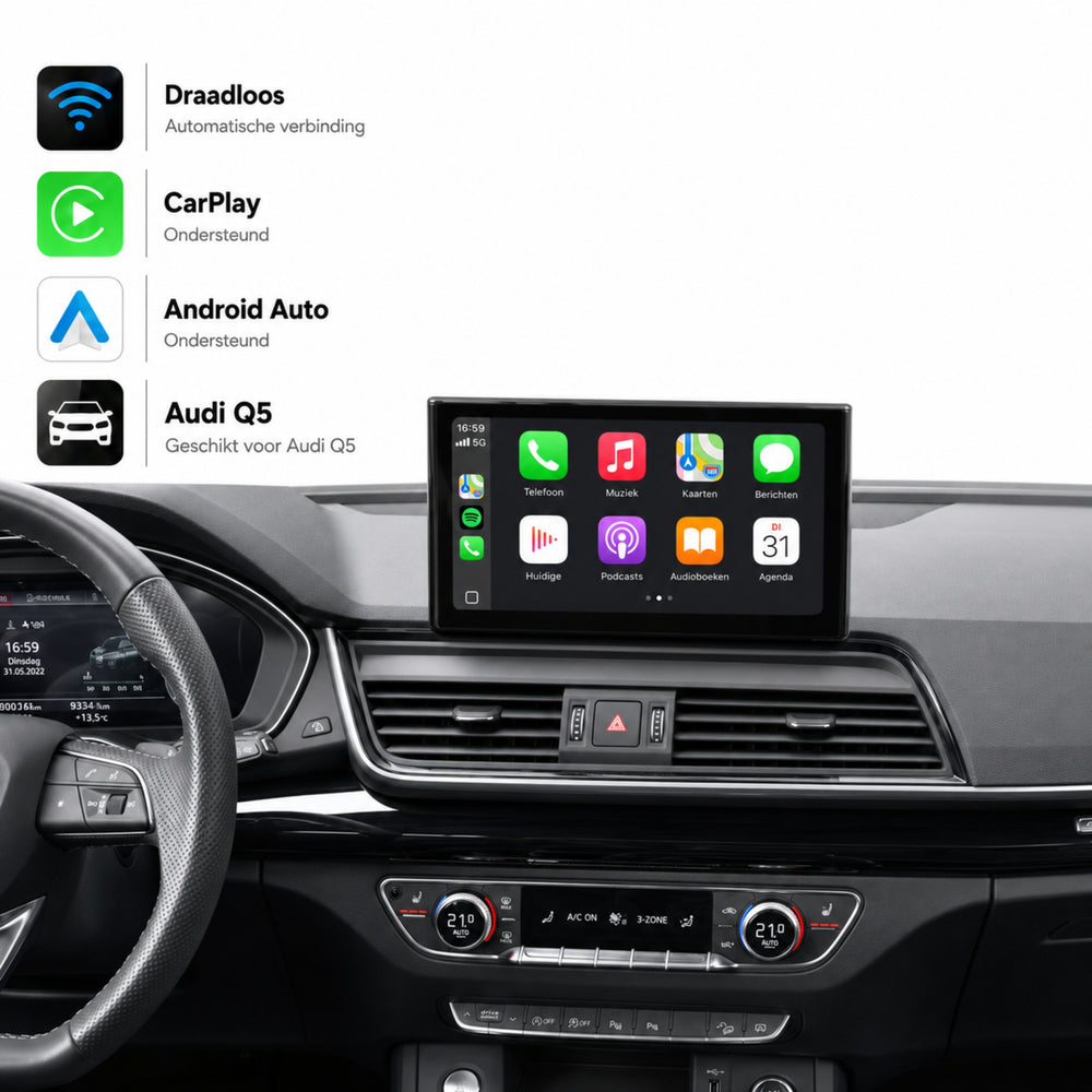 Audi Q5 en Audi SQ5 | 2019 t/m 2025 | CarPlay & Android Auto Box | MIB3