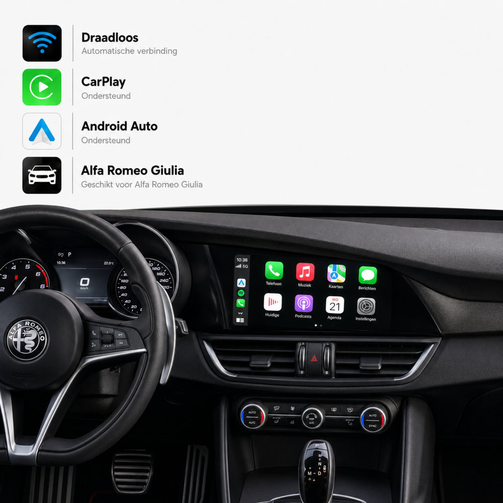 Alfa Romeo Giulia | 2016 t/m 2020 | CarPlay & Android Auto Box | U-Connect