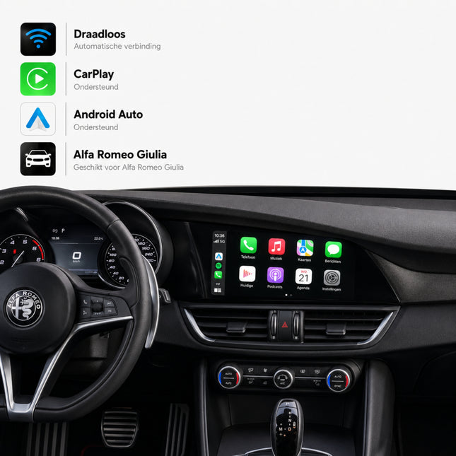 Alfa Romeo Giulia | 2016 t/m 2020 | CarPlay & Android Auto Box | U-Connect