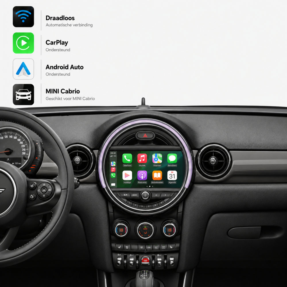 MINI Cabrio | 2015 t/m 2018 | CarPlay & Android Auto Box