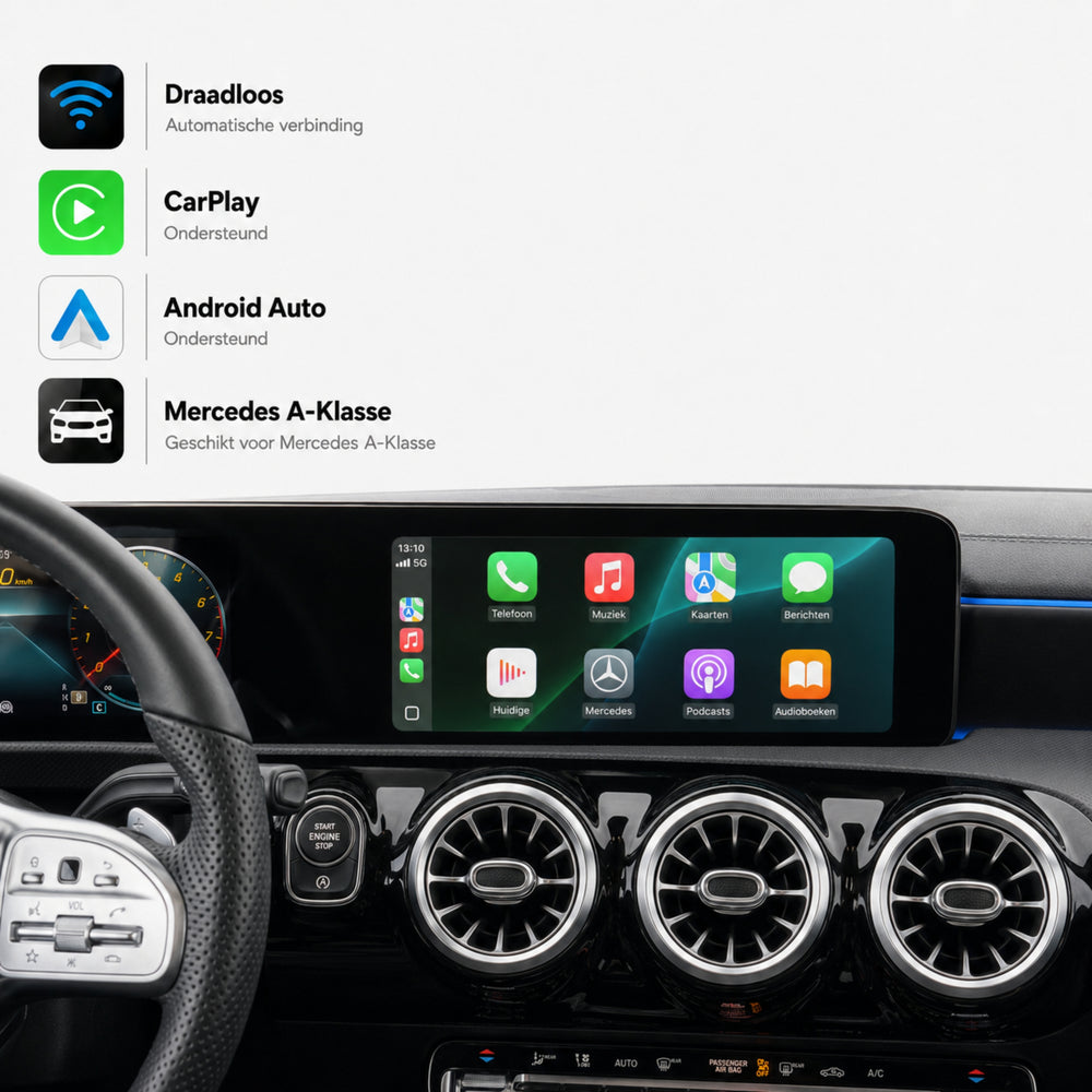 Mercedes A-Klasse W177 | 2018 t/m 2026 | CarPlay & Android Auto Box | NTG 6.0 (MBUX)