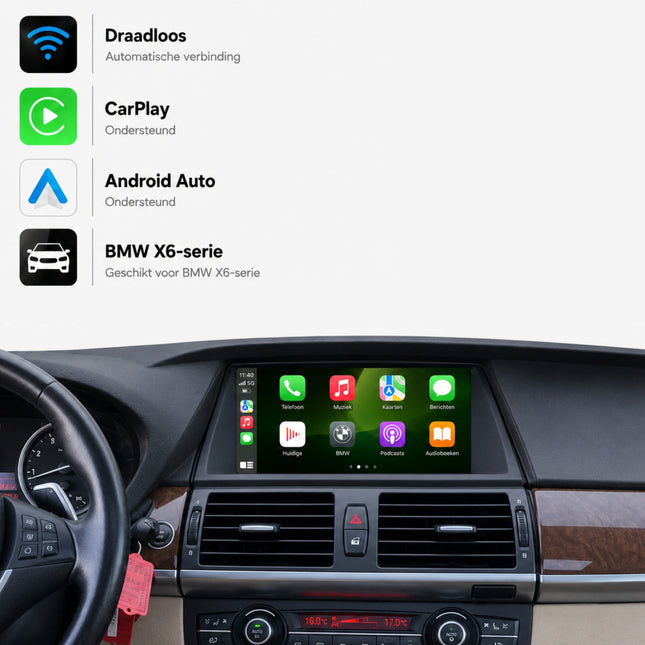 Davilon CarPlay y Android Auto Box | Adecuado para BMW X6 | 2009 a 2013