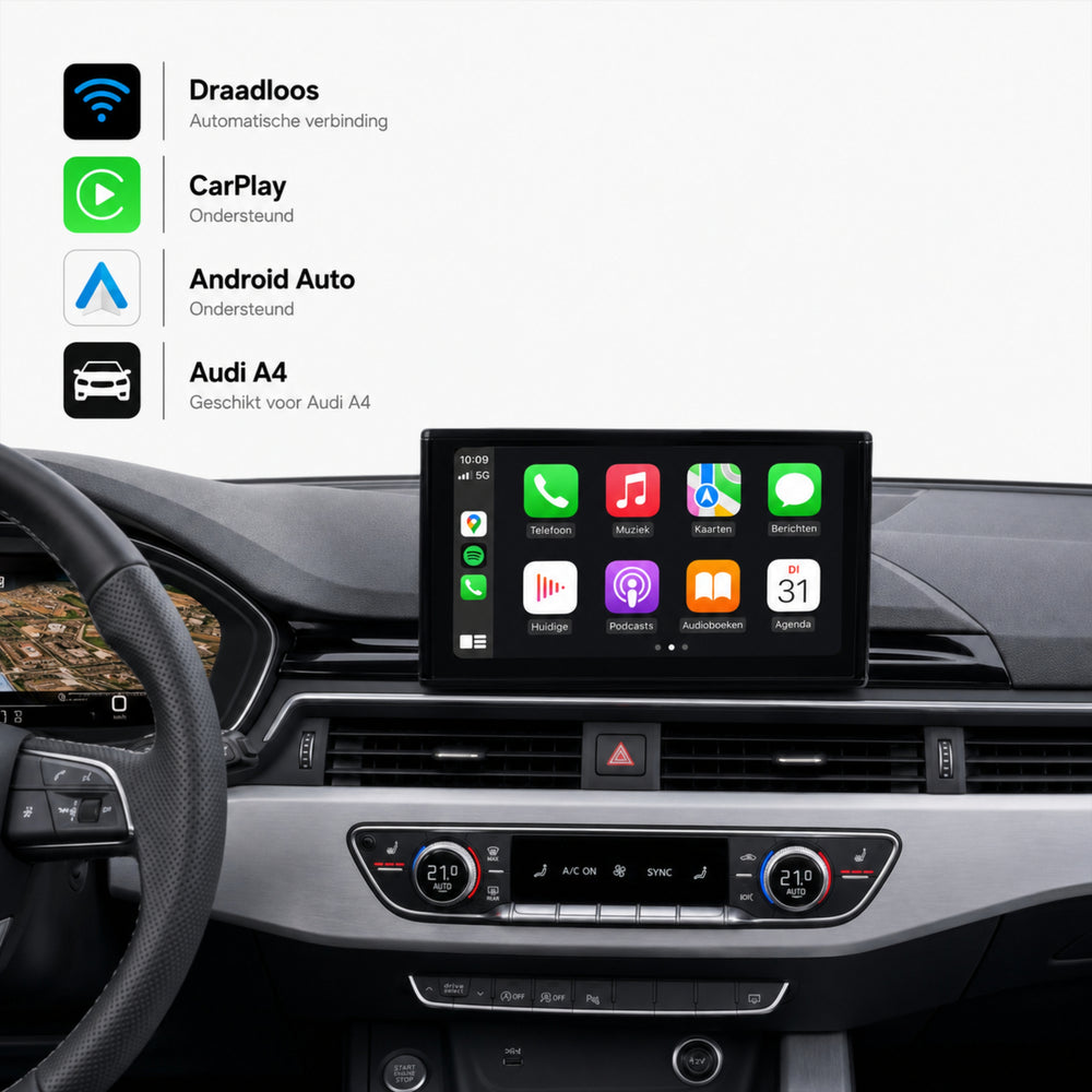 Audi A4, Audi S4 en Audi RS4 | 2020 t/m 2024 | CarPlay & Android Auto Box | MIB3