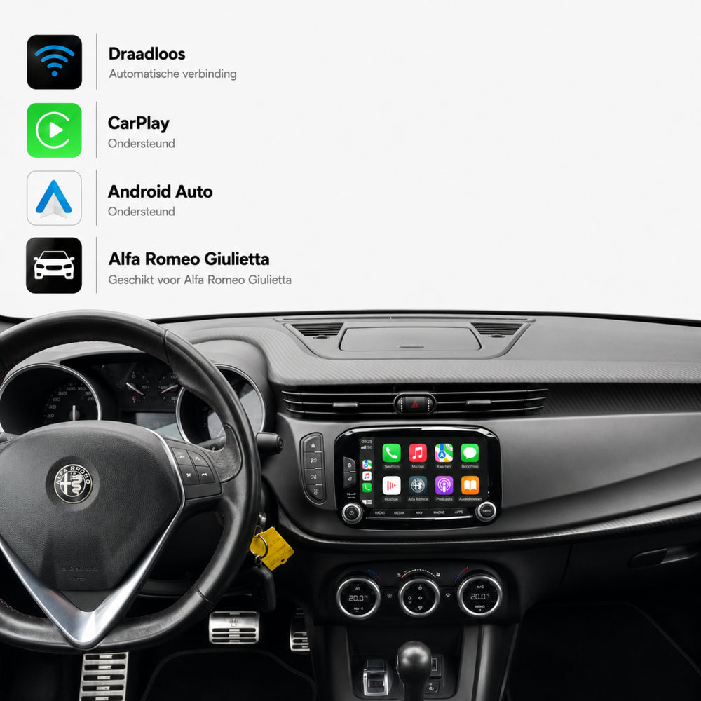 Davilon CarPlay y Android Auto Box | Adecuado para Alfa Romeo Giulietta | 2014 a 2022