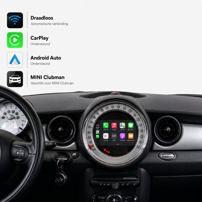 Davilon CarPlay y Android Auto Box | Adecuado para MINI Clubman | 2010 a 2015