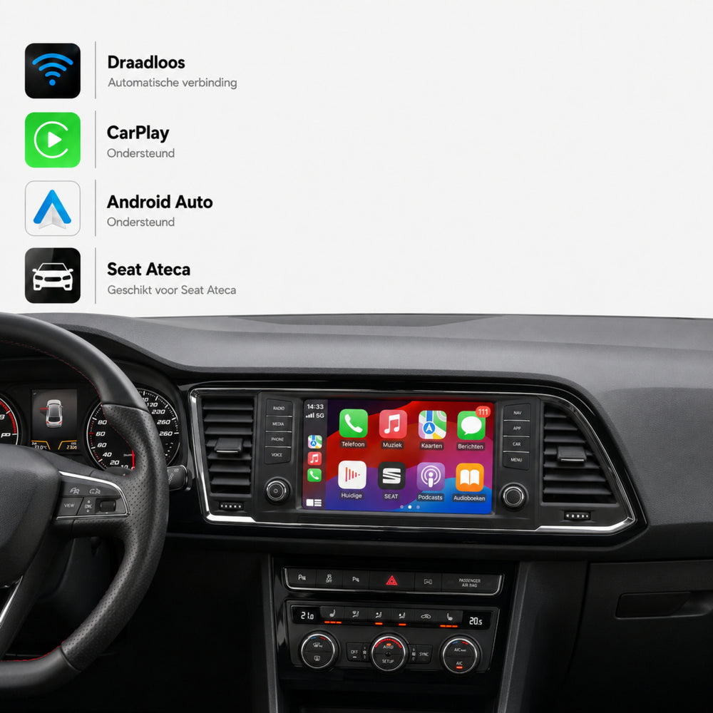 SEAT Ateca | 2016 t/m 2020 | CarPlay & Android Auto Box | MIB