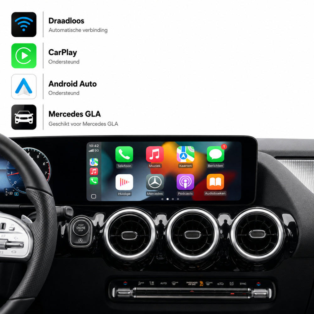 Mercedes GLA-Klasse H247 | 2020 t/m 2026 | CarPlay & Android Auto Box | NTG 6.0 (MBUX)