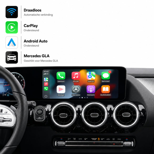 Mercedes GLA-Klasse H247 | 2020 t/m 2026 | CarPlay & Android Auto Box | NTG 6.0 (MBUX)