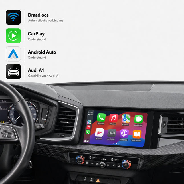 Audi A1 en Audi S1 | 2018 t/m 2026 | CarPlay & Android Auto Box | MIB3