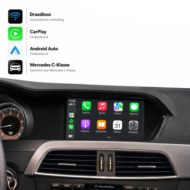 Mercedes C-Klasse W205 | 2011 t/m 2014 | CarPlay & Android Auto Box | NTG 4.5
