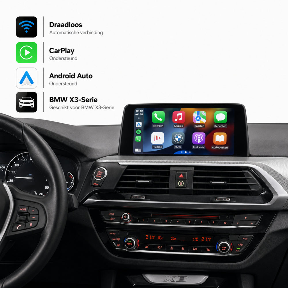 Boîte Davilon CarPlay et Android Auto | Convient pour BMW X3 | 2017 à 2021