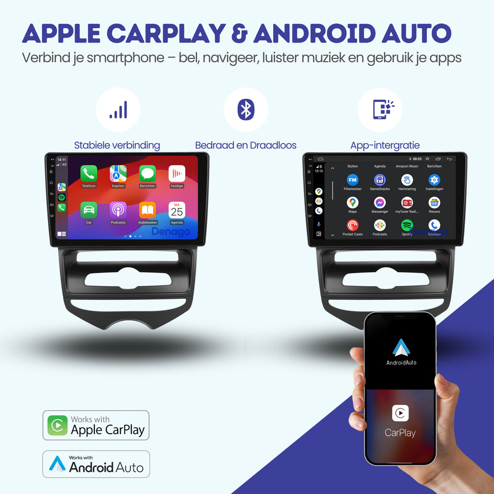 Hyundai IX20 CarPlay autoradio | 2010 t/m 2019 | Denago DNG-A347 | 9 inch | Android 13 | Draadloos CarPlay & Android Auto