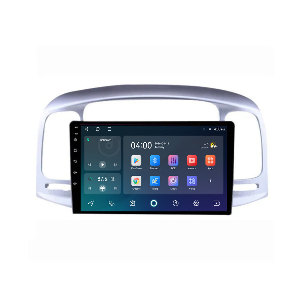 Hyundai Accent CarPlay & Android Auto radio | 2007 t/m 2011 | 9 inch | Android 15 | Zilver | CTX-7174