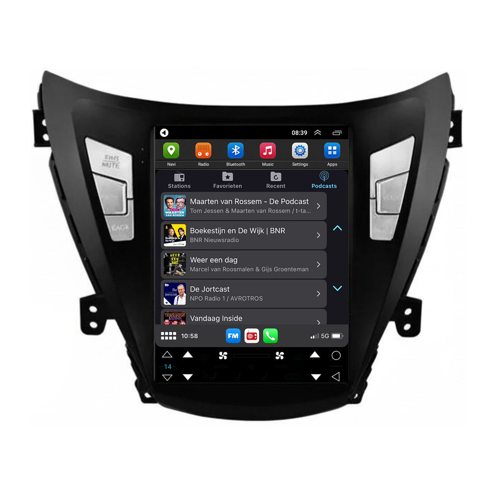 Hyundai Elantra Avante i35 | Android 13 | Autoradio | 2011 t/m 2013 | CarPlay & Android Auto