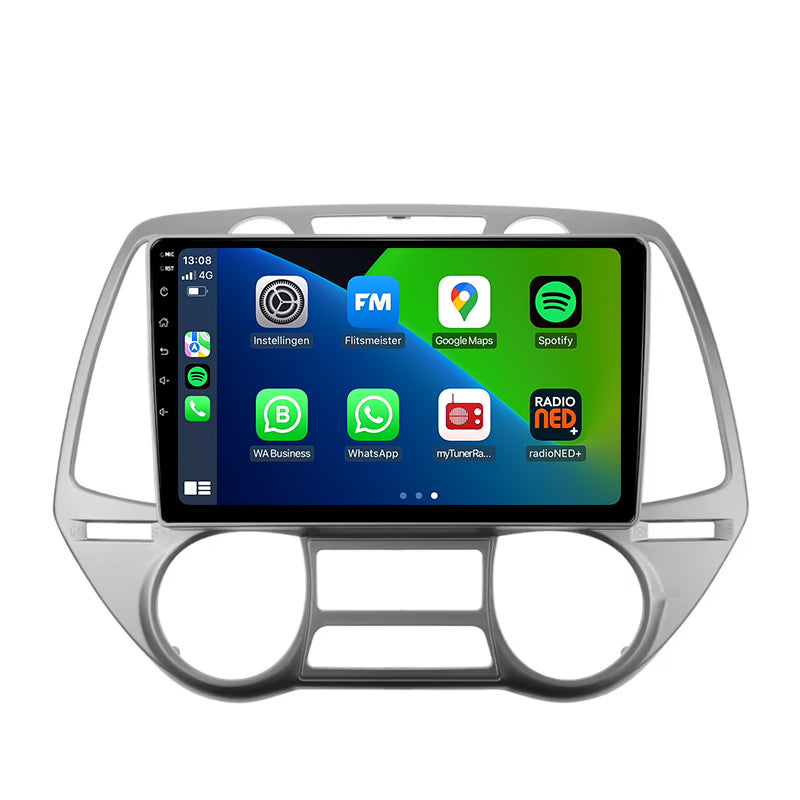 Hyundai i20 | Androide 13 | Radio de coche | 2008 a 2014 | CarPlay y Android Auto
