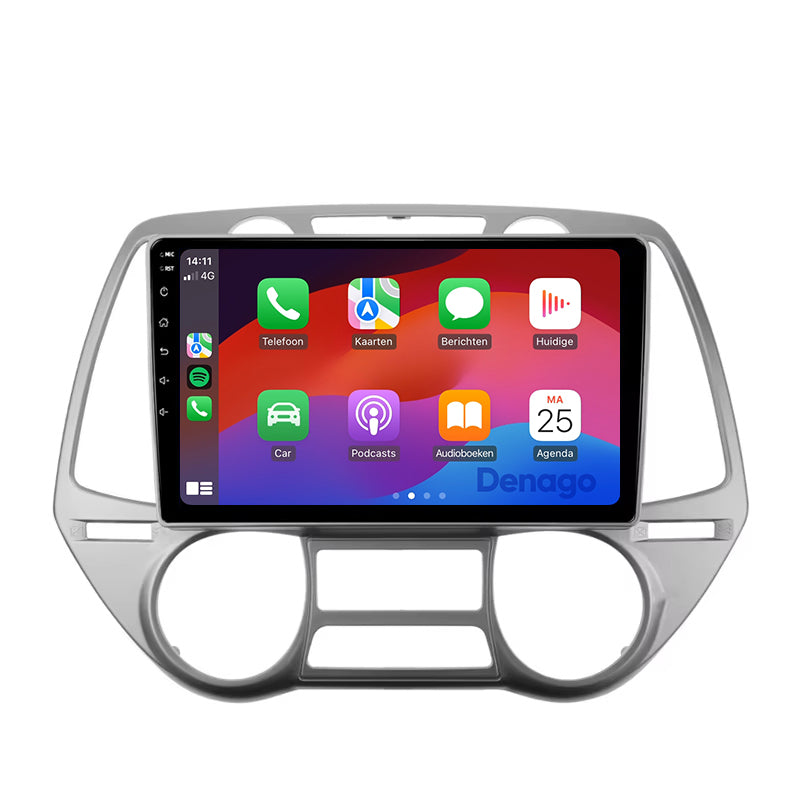 Radio de coche Hyundai i20 CarPlay | 2008 a 2014 | Denago DNG-A336 | 9 pulgadas | Androide 13 | CarPlay inalámbrico y Android Auto