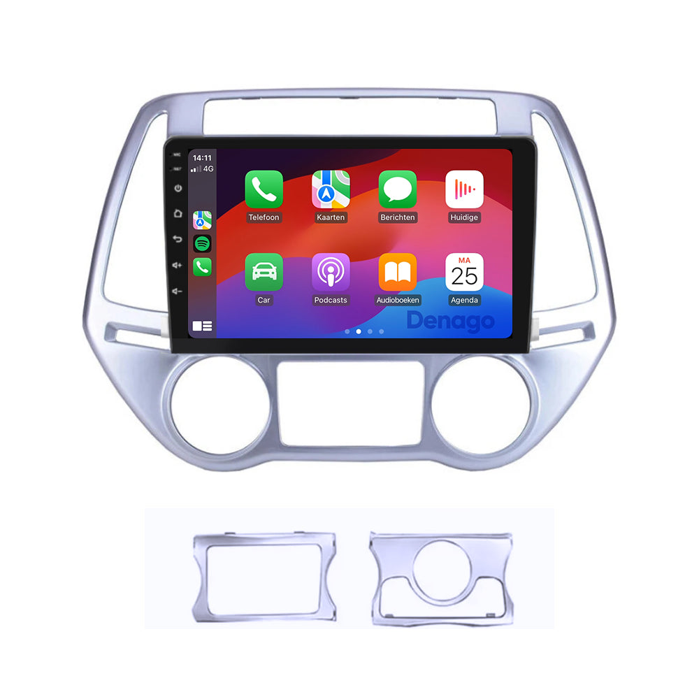 Radio de coche Hyundai i20 CarPlay | 2008 a 2014 | Denago DNG-A154 | 9 pulgadas | Androide 13 | CarPlay inalámbrico y Android Auto