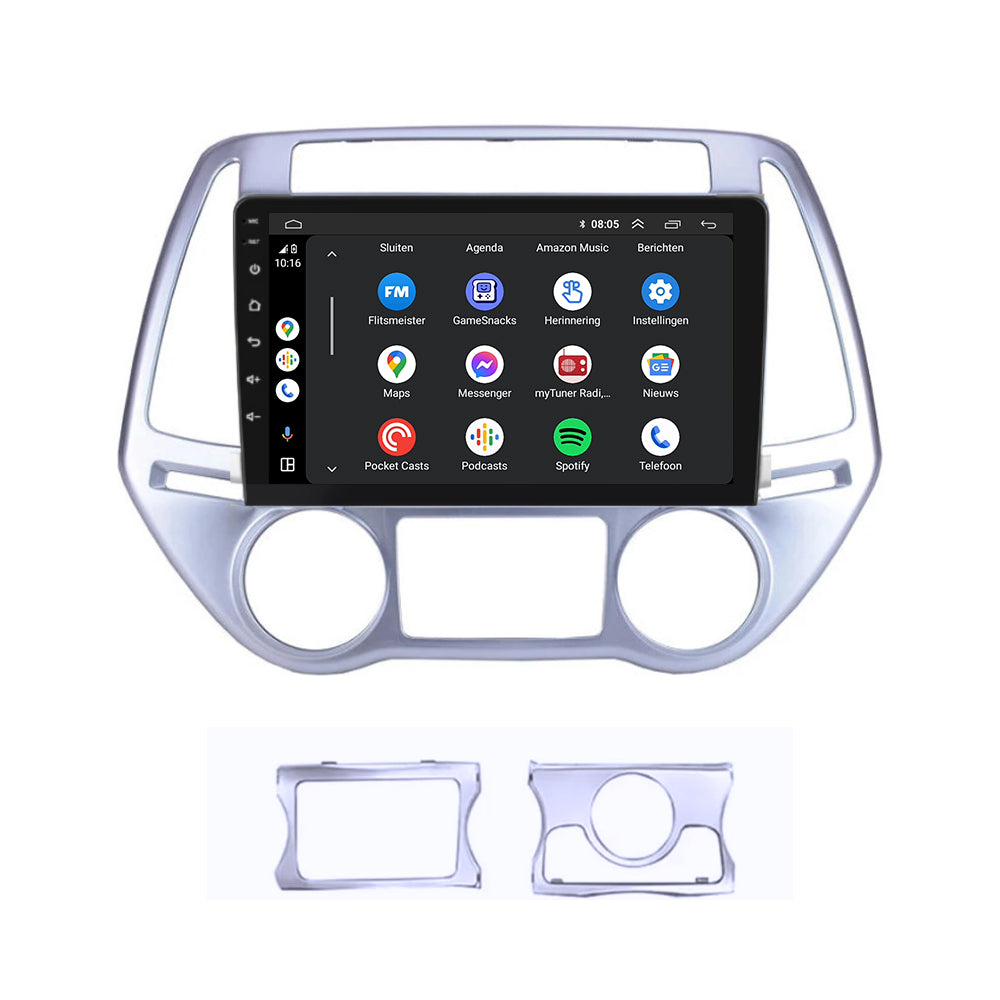 Hyundai i20 | Androide 13 | Radio de coche | 2008 a 2014 | CarPlay y Android Auto