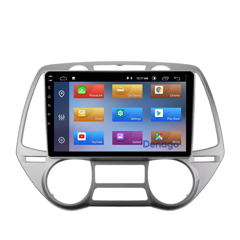 Radio de coche Hyundai i20 CarPlay | 2008 a 2014 | Denago DNG-A336 | 9 pulgadas | Androide 13 | CarPlay inalámbrico y Android Auto