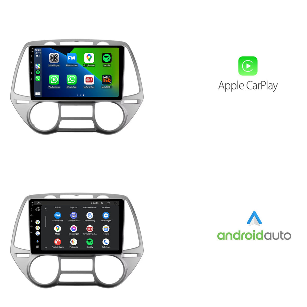 Hyundai i20 | Androide 13 | Radio de coche | 2008 a 2014 | CarPlay y Android Auto