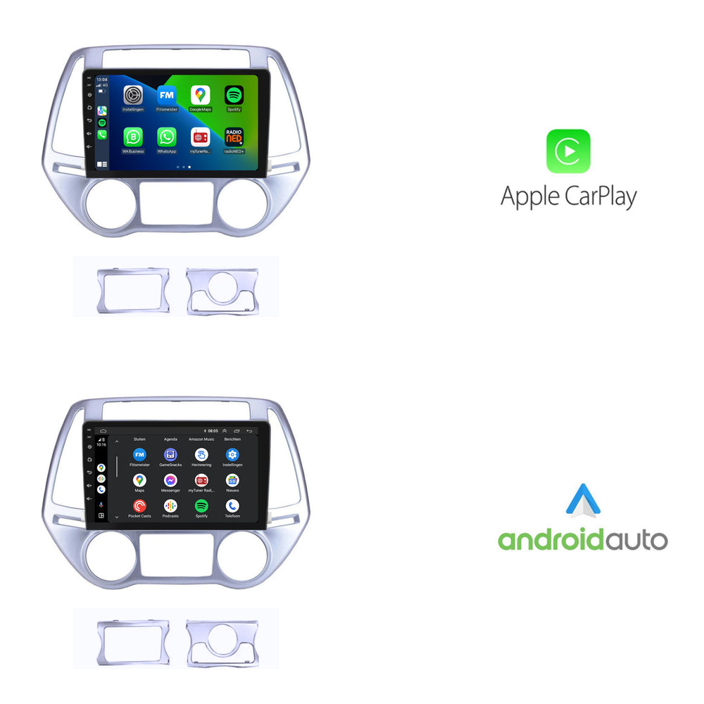 Hyundai i20 | Androide 13 | Radio de coche | 2008 a 2014 | CarPlay y Android Auto