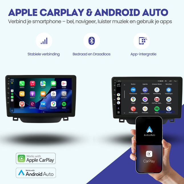 Hyundai i30 CarPlay autoradio | 2012 t/m 2017 | Denago DNG-A451 | 9 inch | Android 13 | Draadloos CarPlay & Android Auto