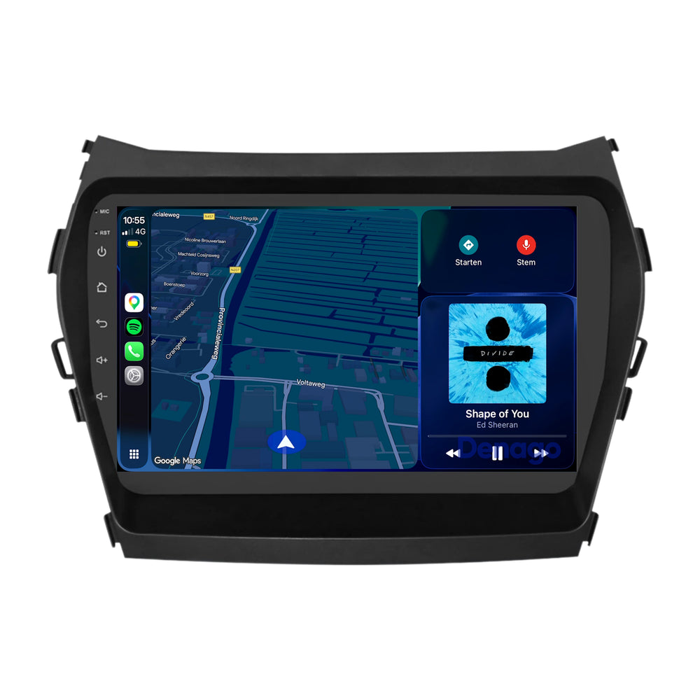 Hyundai Santa Fe CarPlay autoradio | 2012 t/m 2018 | Denago DNG-A466 | 9 inch | Android 13 | Draadloos CarPlay & Android Auto