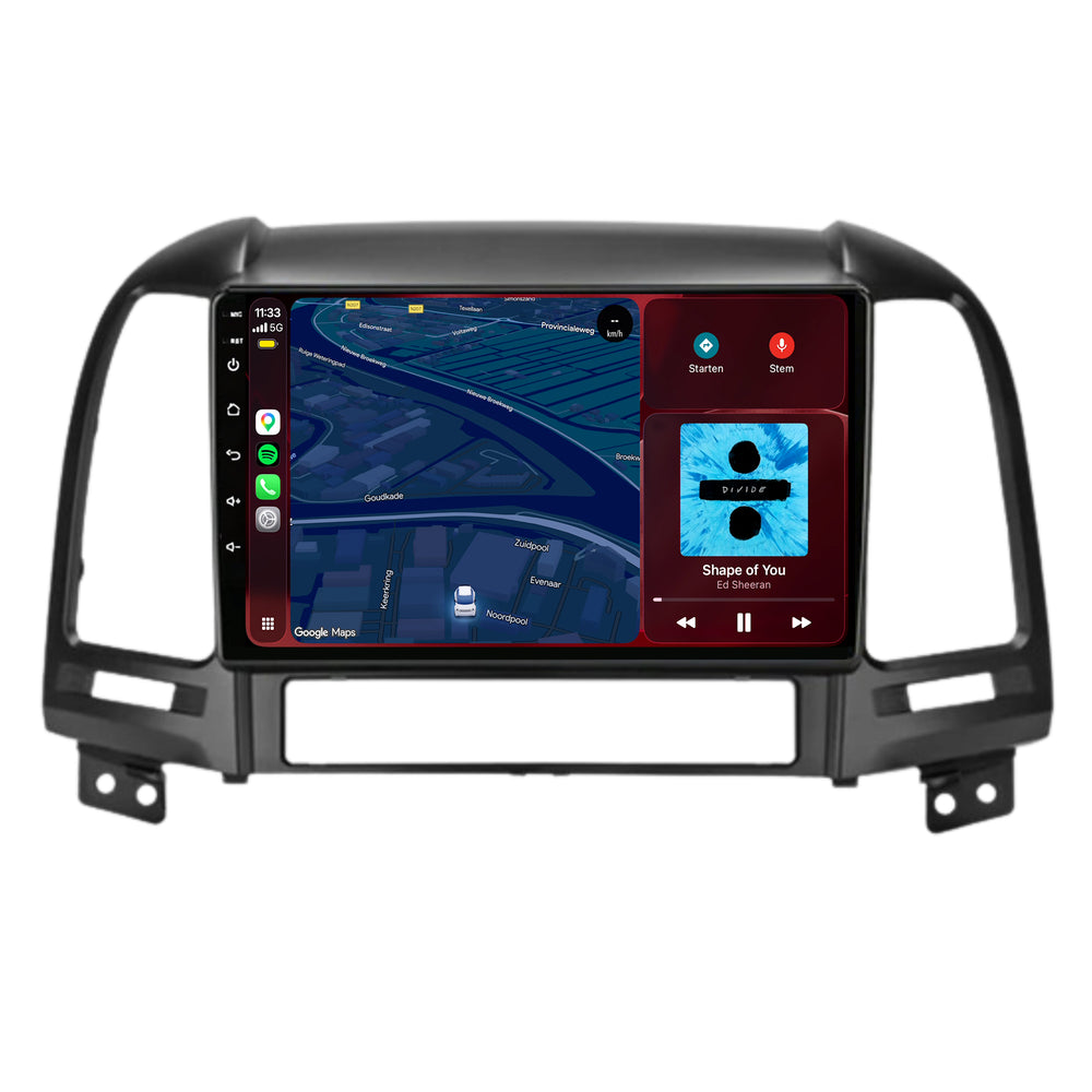 Hyundai Santa Fe CarPlay & Android Auto radio | 2006 t/m 2011 | 9 inch | Android 15 | CTX-7152