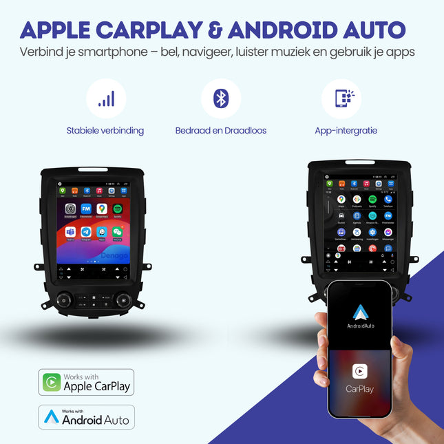 Hyundai Santa Fe 2 CarPlay autoradio | 2006 t/m 2012 | Denago DNG-A439 | 9.7 inch Tesla Style | Android 13 | Draadloos CarPlay & Android Auto