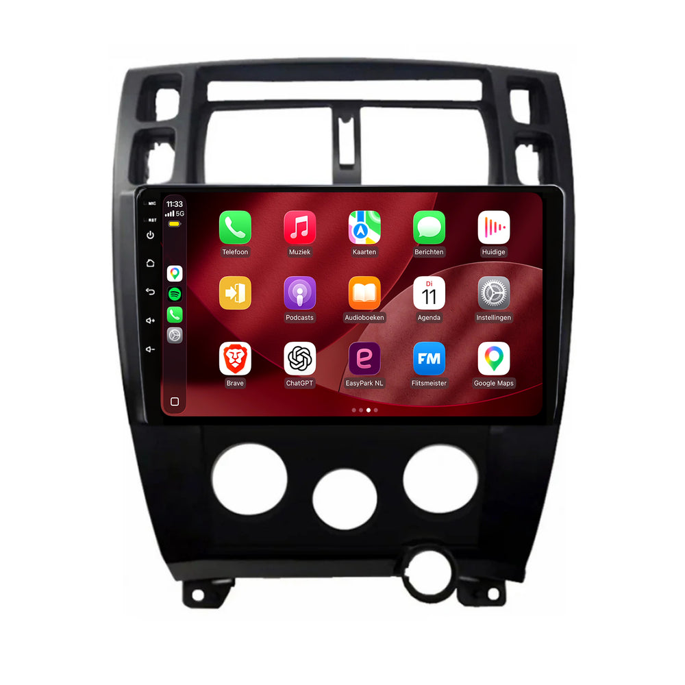 Hyundai Tucson CarPlay & Android Auto radio | 2004 t/m 2010 | 9 inch | Android 15 | CTX-7089