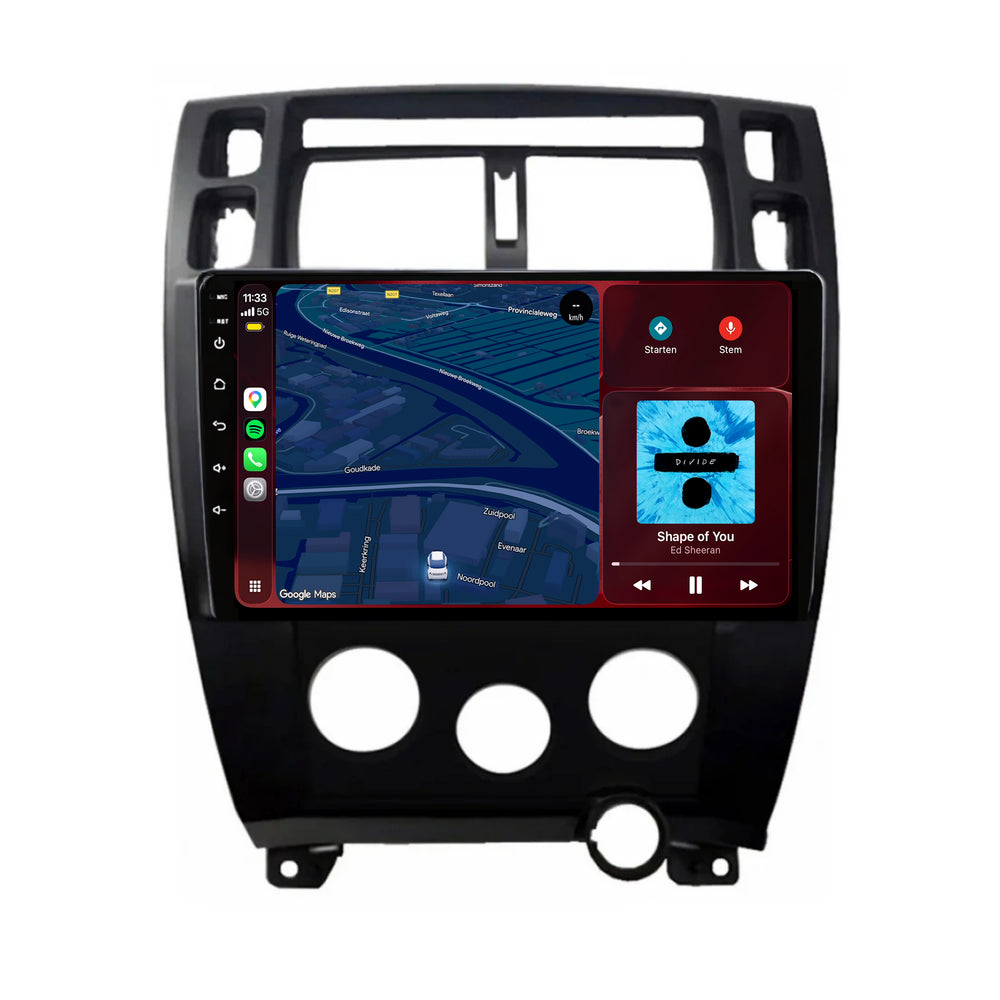 Hyundai Tucson CarPlay & Android Auto radio | 2004 t/m 2010 | 9 inch | Android 15 | CTX-7089