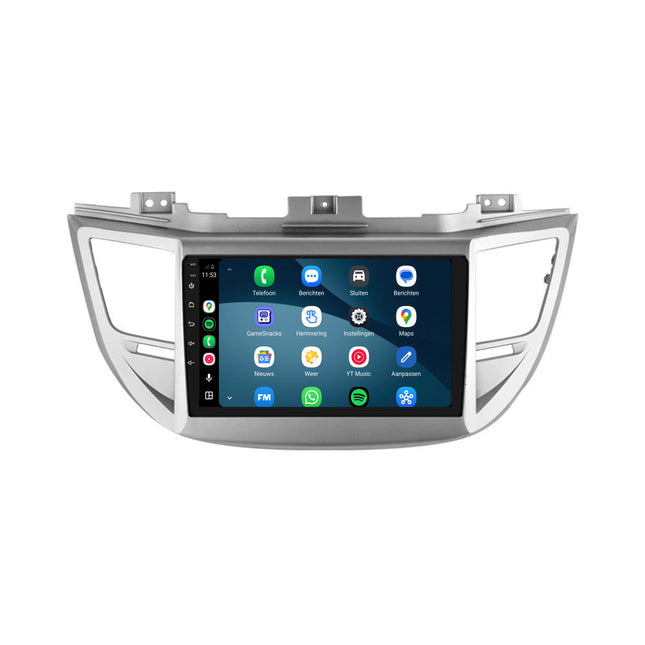 Hyundai Tucson CarPlay & Android Auto-radio | 2015 till 2018 | 9 tum | Android 15 | Silver | CTX-7115
