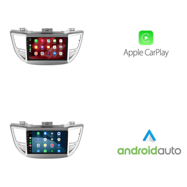 Hyundai Tucson CarPlay & Android Auto-radio | 2015 till 2018 | 9 tum | Android 15 | Silver | CTX-7115