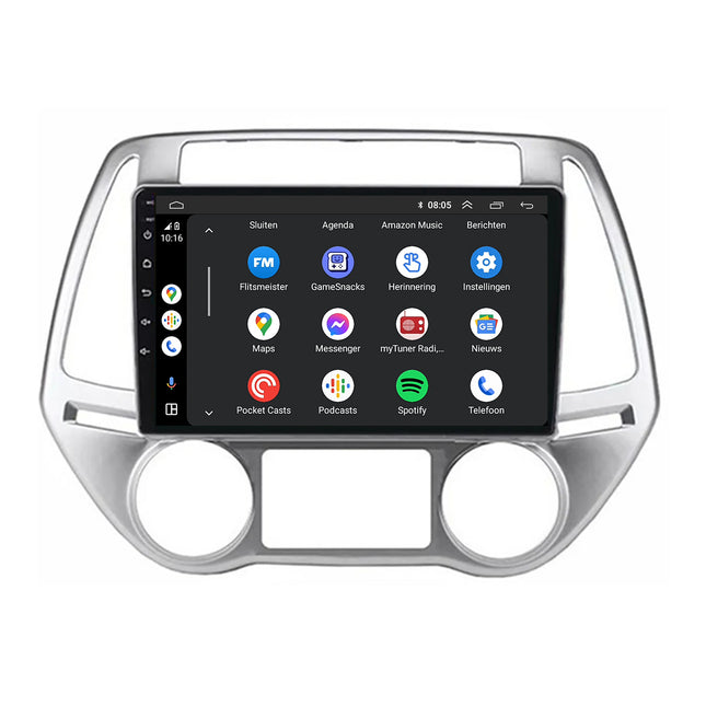 Hyundai i20 | Androide 13 | Radio de coche | 2008 a 2014 | CarPlay y Android Auto