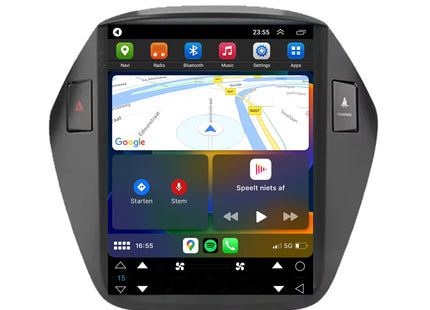 Hyundai ix35 Tesla Style | Android 13 | Autoradio | 2009 t/m 2015 | CarPlay & Android Auto