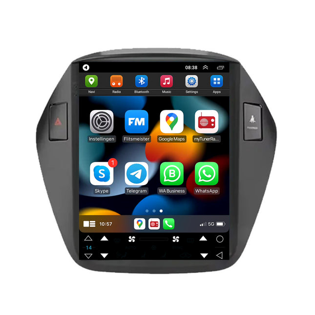 Hyundai ix35 Tesla Style | Android 13 | Autoradio | 2009 t/m 2015 | CarPlay & Android Auto