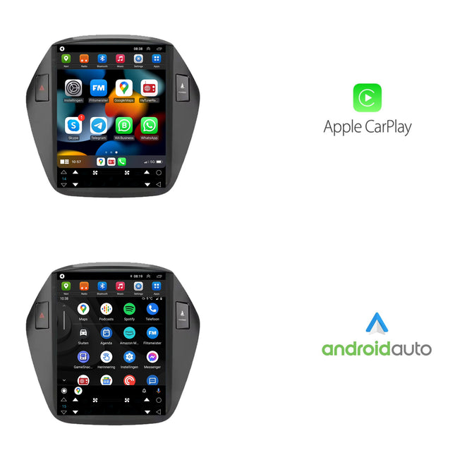 Hyundai ix35 Tesla Style | Android 13 | Autoradio | 2009 t/m 2015 | CarPlay & Android Auto