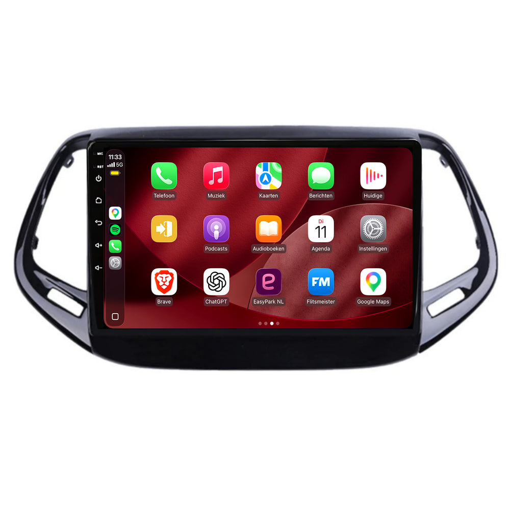 Jeep Compass CarPlay & Android Auto radio | 2017 t/m 2020 | 9 inch | Android 15 | CTX-7122