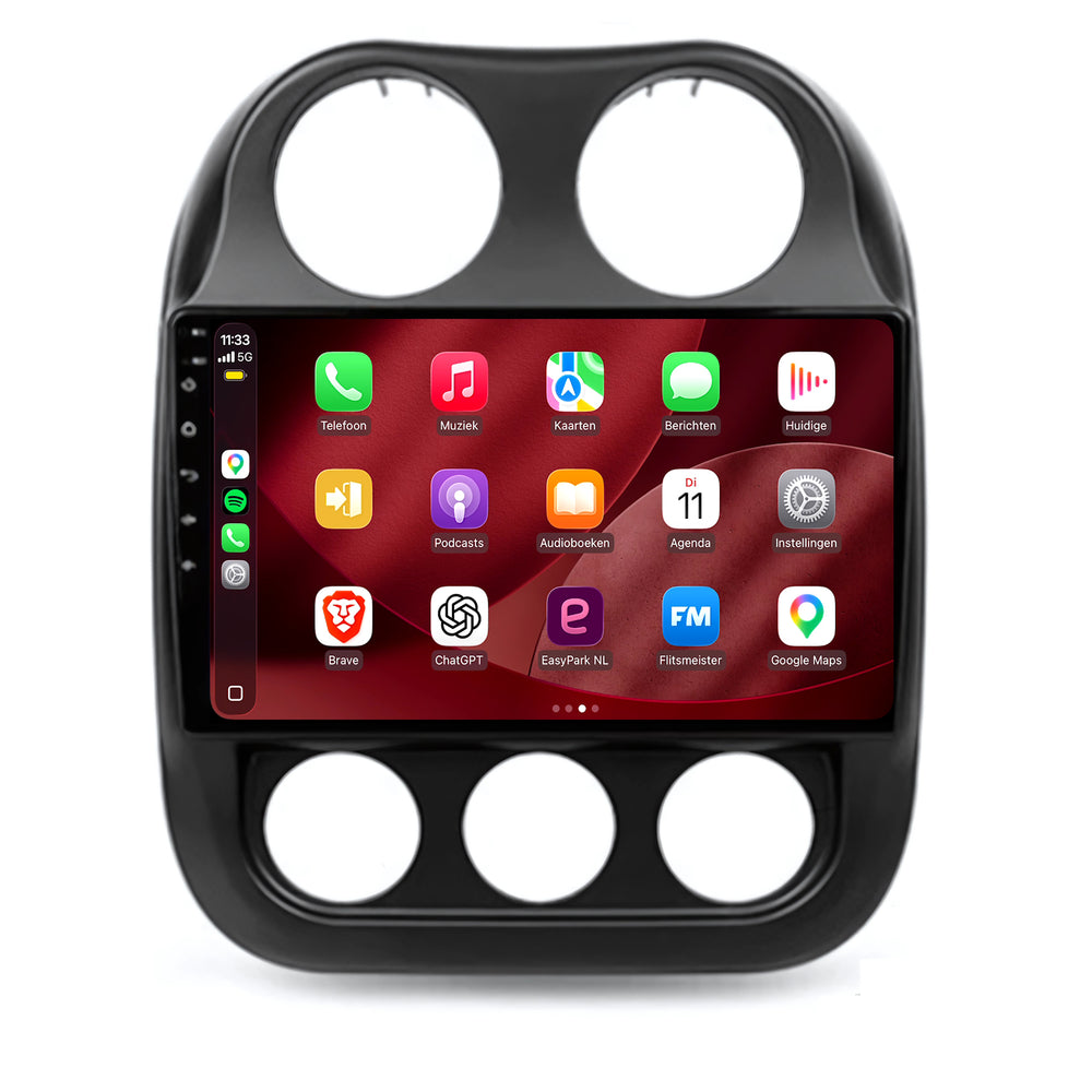 Jeep Compass | Android 15 | 9 inch Autoradio | 2010 t/m 2016 | CarPlay & Android Auto