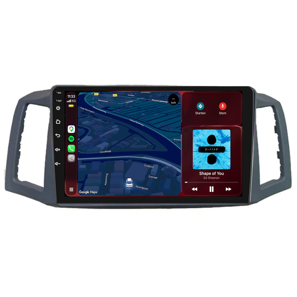 جهاز راديو Jeep Grand Cherokee مع CarPlay وAndroid Auto | 2004–2007 | 10 بوصات | Android 15 | CTX-7502