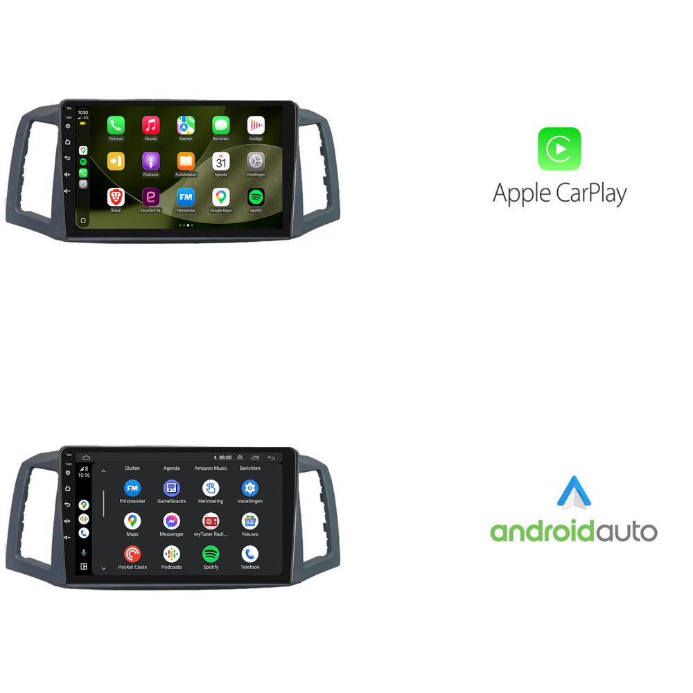 Jeep Grand Cherokee | Android 13 | Autoradio | 2004 t/m 2007 | CarPlay & Android Auto