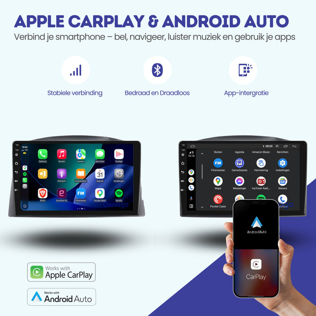 Jeep Grand Cherokee CarPlay autoradio | 2004 t/m 2007 | Denago DNG-A503 | 10 inch | Android 13 | Draadloos CarPlay & Android Auto