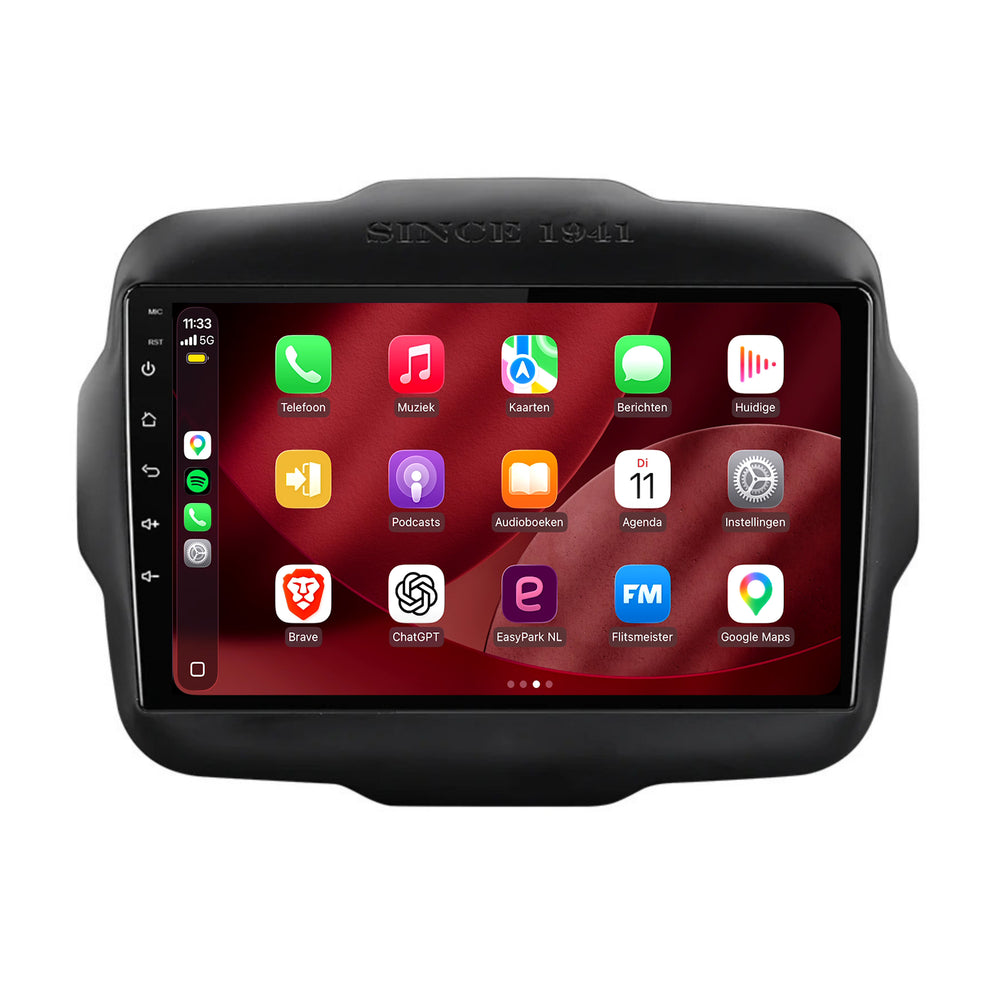Jeep Renegade CarPlay & Android Auto radio | 2014 t/m 2023 | 9 inch | Android 15 | CTX-7123