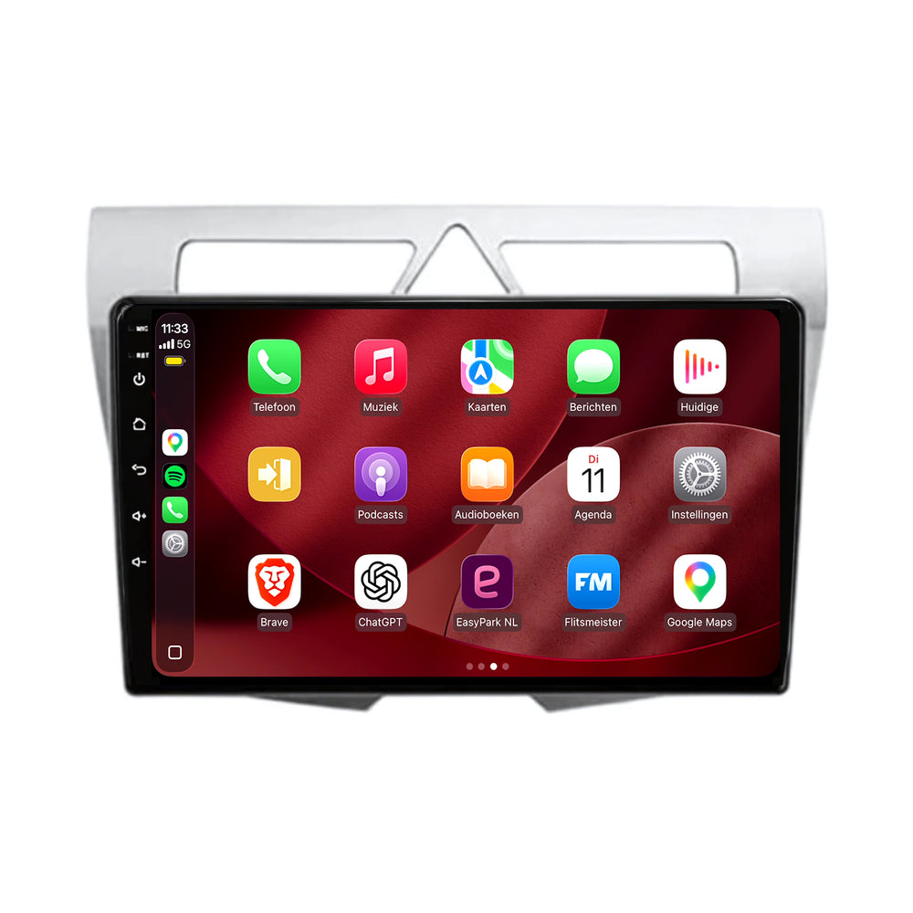 Kia Picanto CarPlay & Android Auto radio | 2008 t/m 2010 | 9 inch | Android 15 | Zilver | CTX-7088