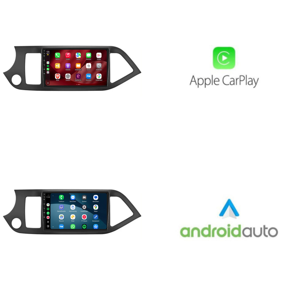 Kia Picanto-radio med CarPlay og Android Auto | 2011–2016 | 9 tommer | Android 15 | CTX-7337