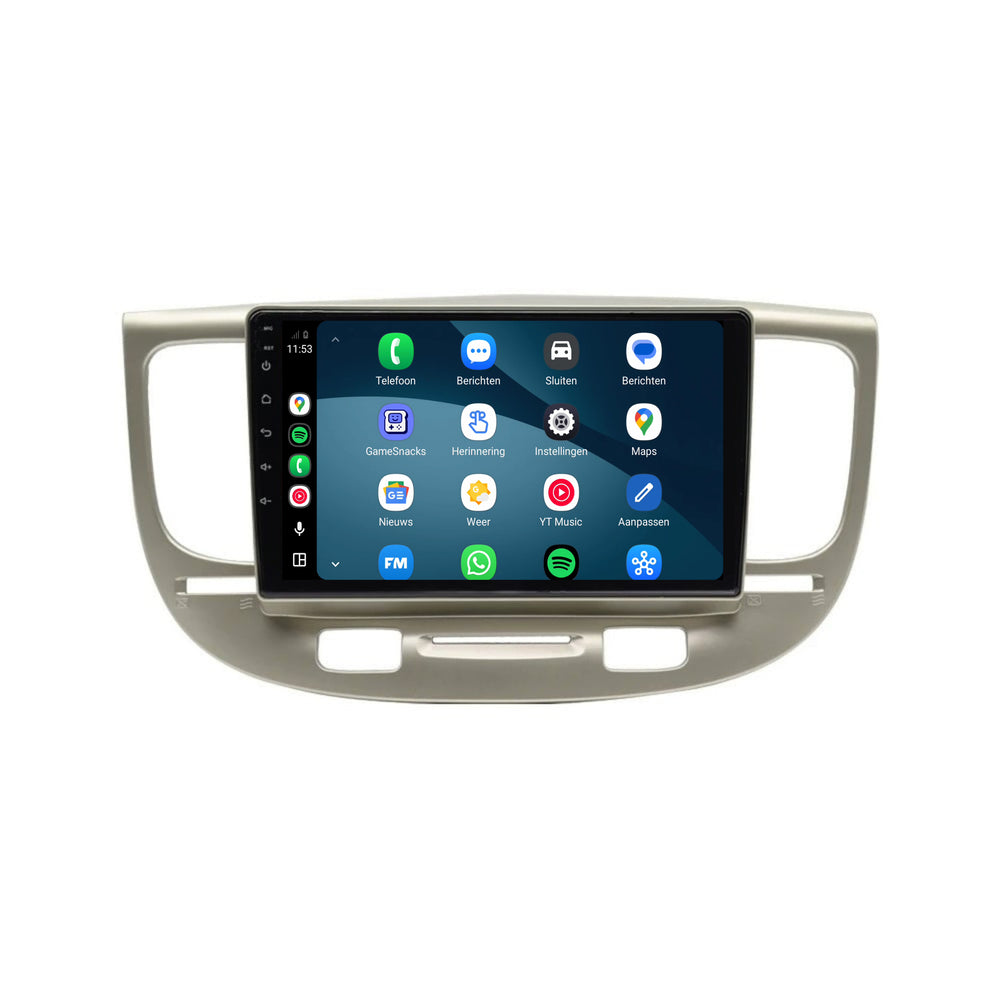 Kia Rio CarPlay & Android Auto radio | 2006 t/m 2010 | 9 inch | Android 15 | Beige | CTX-7173