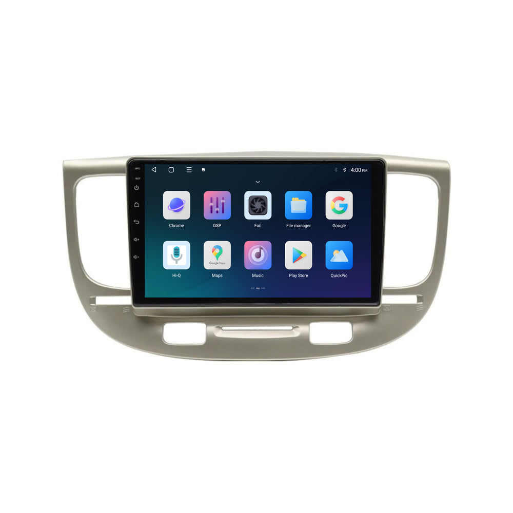 Kia Rio CarPlay & Android Auto radio | 2006 t/m 2010 | 9 inch | Android 15 | Beige | CTX-7173