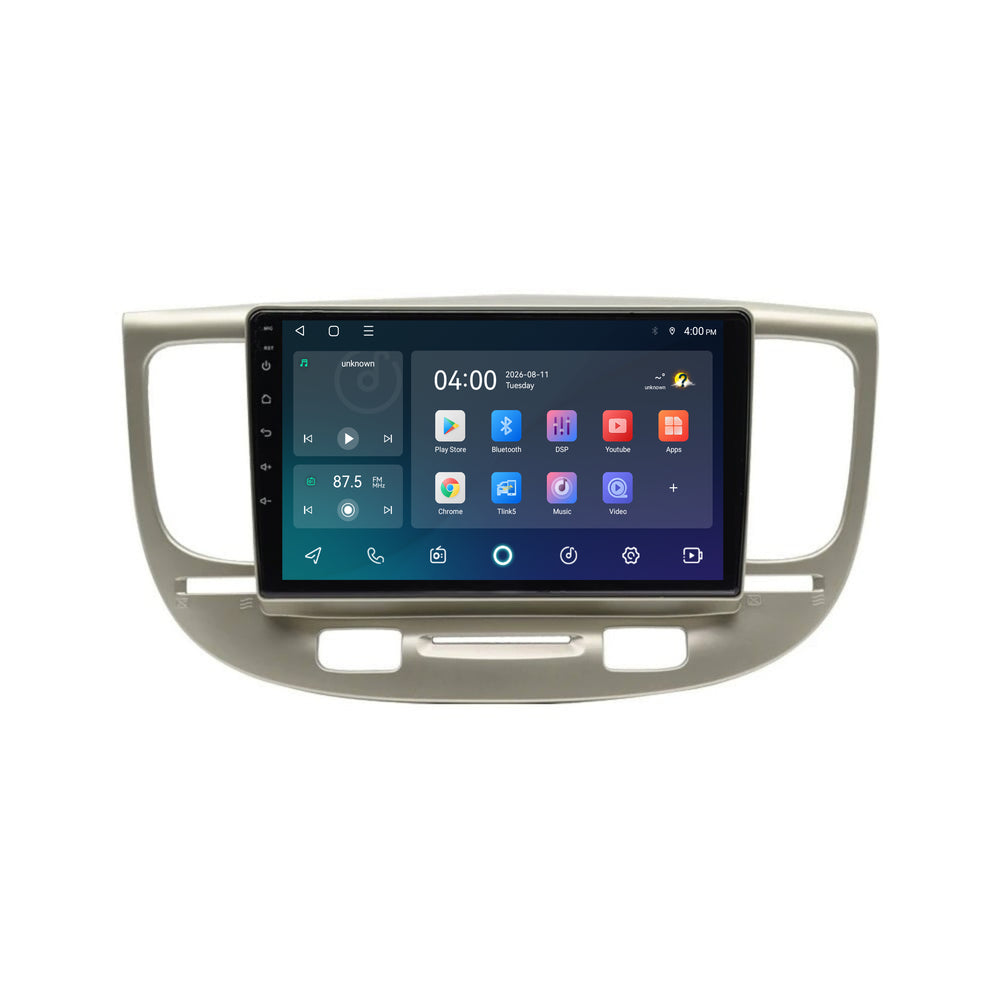 Kia Rio CarPlay & Android Auto radio | 2006 t/m 2010 | 9 inch | Android 15 | Beige | CTX-7173